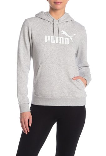 Imbracaminte femei puma front logo drawstring hoodie grey