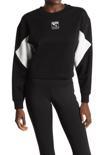 Imbracaminte femei puma rebel crewneck sweatshirt black