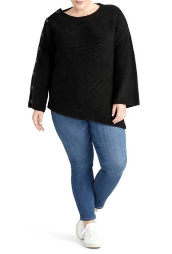 Imbracaminte femei rachel rachel roy adley button sleeve sweater plus size black