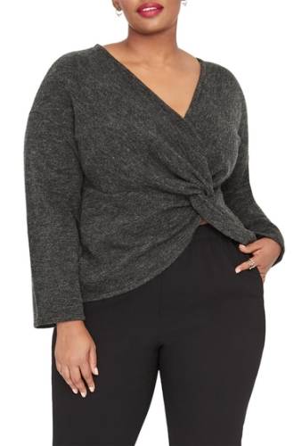 Imbracaminte femei rachel rachel roy turtleneck asymmetrical tunic sweater plus size charcoal heather gry