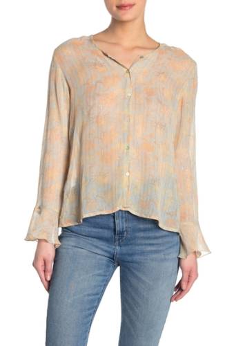 Imbracaminte femei raga whispered dreams long sleeve button front top washed blue