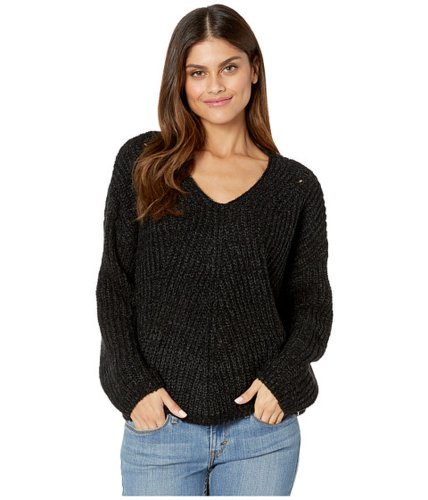 Imbracaminte femei rip curl woven v-neck sweater black heather