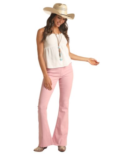 Imbracaminte femei rock and roll cowgirl high-rise bargain bell pull-on flare jeans in hot pink rrwd6przua hot pink