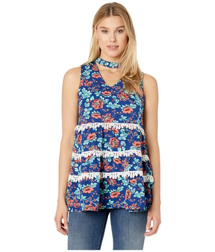 Imbracaminte femei rock and roll cowgirl printed tank top b5-9636 navy