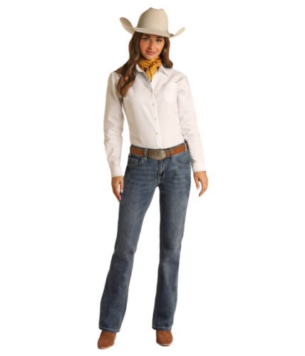 Imbracaminte femei rock and roll cowgirl riding with slate stitch pocket bootcut jeans in medium vintage rrwd4rrzt6 medium vintage