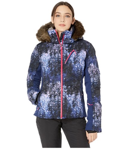 Imbracaminte femei roxy snowstorm plus snow jacket medieval blue sparkles