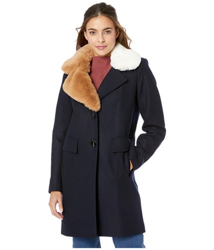 Imbracaminte femei sam edelman asymmetrical faux fur walker w two-tone fur collar navy