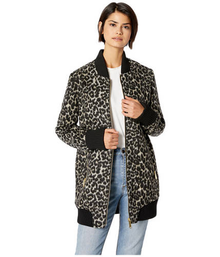Imbracaminte femei sam edelman elongated bomber jacket cream leopard