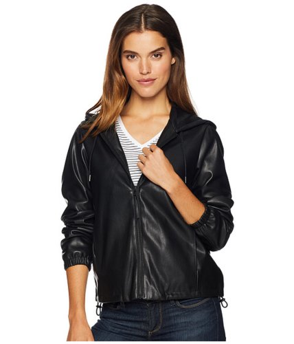 Imbracaminte femei sam edelman faux leather hoodie black
