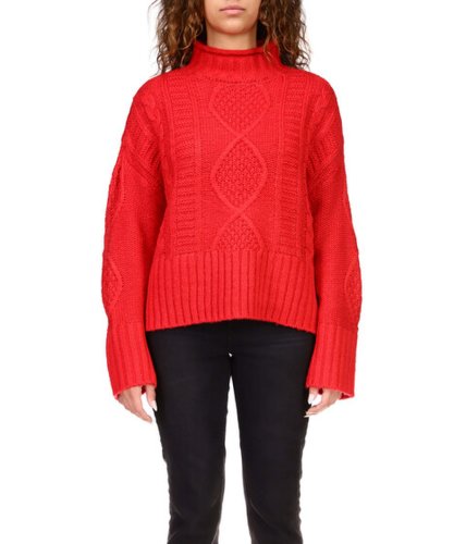 Imbracaminte femei sanctuary warm up cable sweater rouge