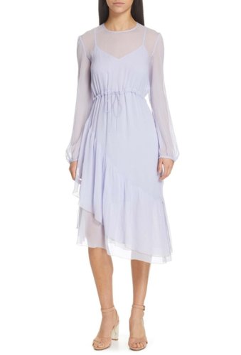 Imbracaminte femei see by chloe asymmetrical silk midi dress softy lilac