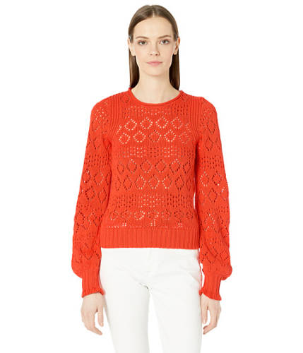 Imbracaminte femei see by chloe puffed sleeve cotton knit sweater happy orange