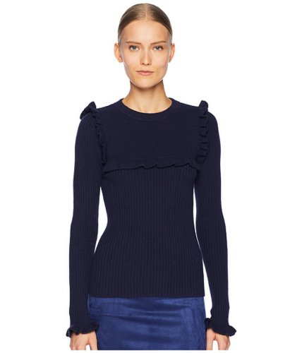 Imbracaminte femei see by chloe ribbed long sleeve sweater ink navy