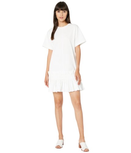 Imbracaminte femei see by chloe t-shirt dress with pleated poplin white powder