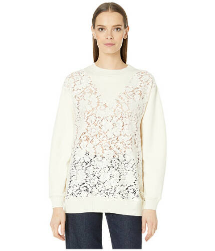 Imbracaminte femei see by chloe winter lace sweater crystal white