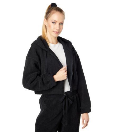 Imbracaminte femei splendid sundown bowie zip front jacket in recycled poly blend sherpa black