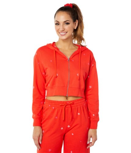 Imbracaminte femei splendid sundown joey star embroidered hoodie red multi