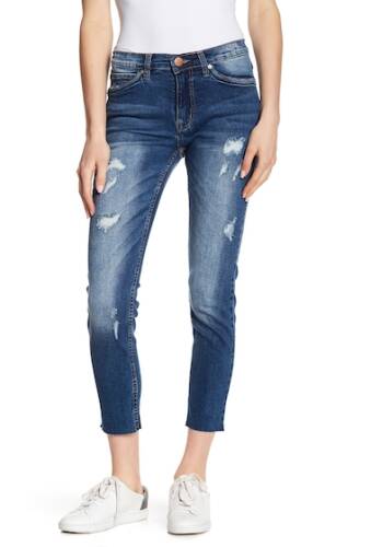 Imbracaminte femei supplies by union bay hart distressed cropped skinny jeans siren blue