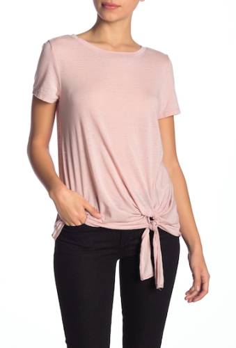 Imbracaminte femei susina burnout tie hem t-shirt regular petite pink adobe