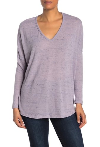 Imbracaminte femei susina cozy v-neck drop shoulder sweater purple gauze