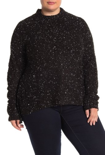 Imbracaminte femei susina fleck cozy faux shearling sweater plus size black marl