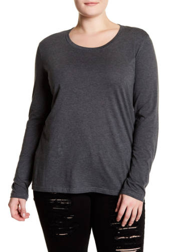 Imbracaminte femei susina long sleeve layering t-shirt plus size grey medium charcoal heather