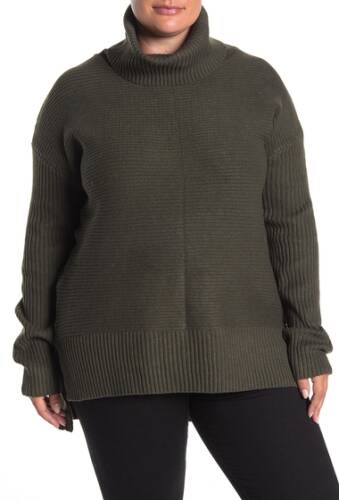 Imbracaminte femei sweet romeo cool girl ribbed turtleneck sweater plus size forest