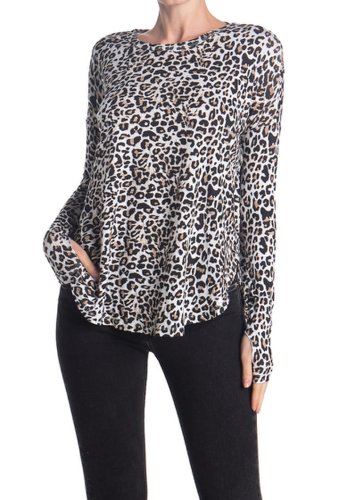 Imbracaminte femei sweet romeo long sleeve dolman t-shirt leopard