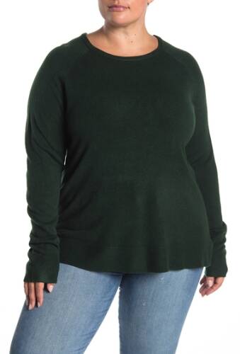 Imbracaminte femei sweet romeo modern girl crew neck sweater plus size emerald