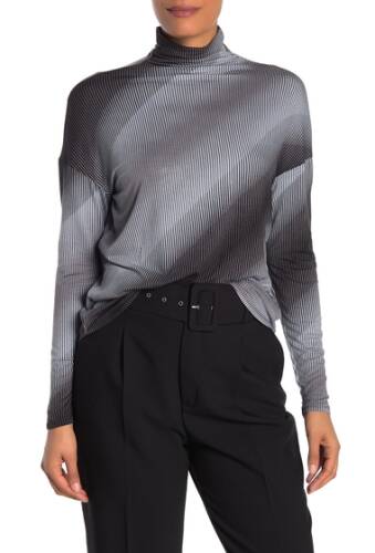 Imbracaminte femei t tahari gradient stripe turtleneck shirt blkcharcoal