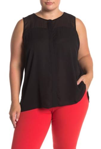 Imbracaminte femei t tahari sleeveless back pleat blouse plus size black