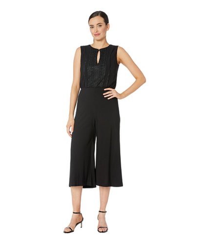 Imbracaminte femei taylor sleeveless keyhole solid cropped jumpsuit black