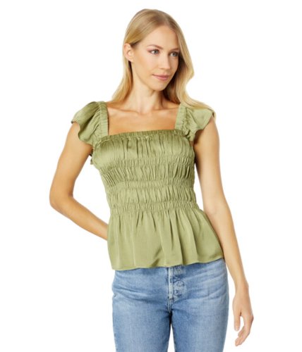 Imbracaminte femei ted baker alovia smock bodice top with lace-up back midgreen