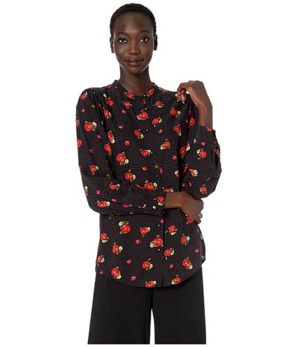 Imbracaminte femei the kooples button down shirt with english flower print on a dotted background black