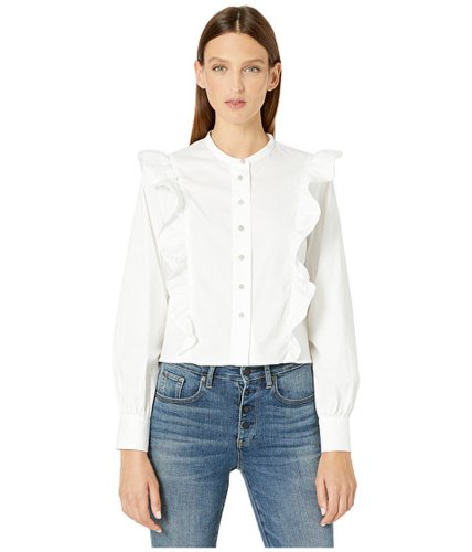 Imbracaminte femei the kooples button down shirt with ruffles on sides and detailed buttons white
