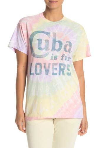 Imbracaminte femei the laundry room cuba lovers tie dye tour t-shirt hazy rainbow