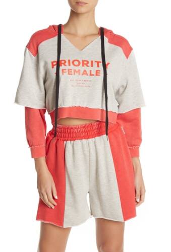 Imbracaminte femei the laundry room muscle beach hoodie pebble htr red