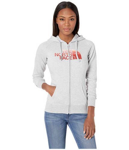Imbracaminte femei the north face half dome full-zip hoodie tnf light grey heatherspiced coral multi