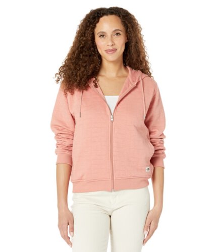 Imbracaminte femei the north face longs peak quilted full zip hoodie rose dawn white heather