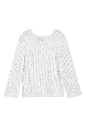 Imbracaminte femei theory cable knit linen blend sweater wht