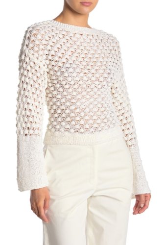 Imbracaminte femei theory lace stitch sweater white