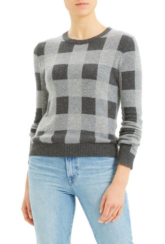 Imbracaminte femei theory plaid crewneck cashmere sweater slt htr ml