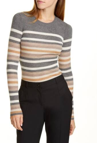 Imbracaminte femei theory stripe ribbed crewneck cashmere sweater md ht gy m