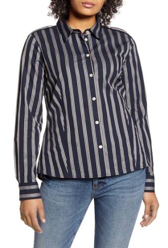 Imbracaminte femei tommy hilfiger stripe button front blouse sky capkh