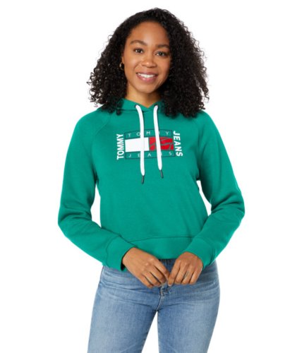 Imbracaminte femei tommy jeans graphic crop hoodie kelly green