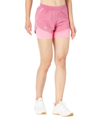 Imbracaminte femei under armour fly by 20 2-in-1 shorts pace pinkpink punkreflective