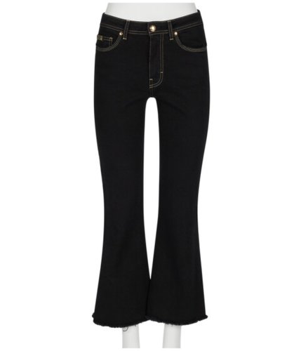 Imbracaminte femei versace jeans couture high-waist cropped kick flare jeans in black black