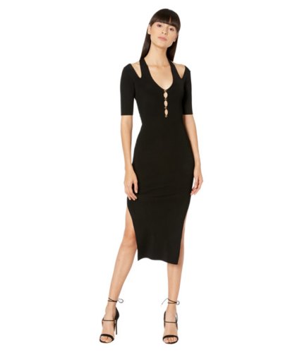 Imbracaminte femei versace jeans couture knit short sleeve midi dress with cutout back detail black