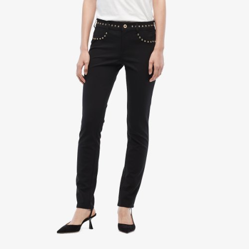 Imbracaminte femei versace jeans couture studded skinny pants black
