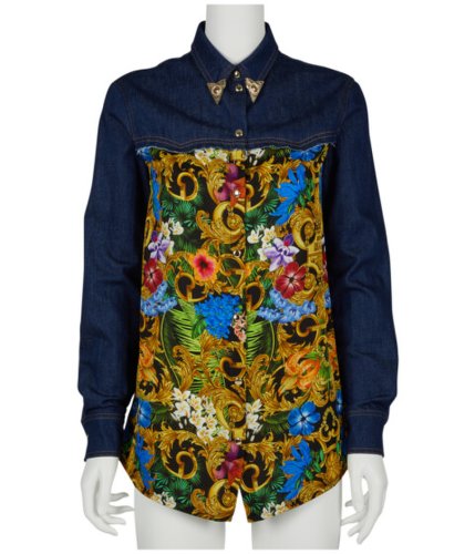 Imbracaminte femei versace jeans couture western denim print shirt tropical baroque